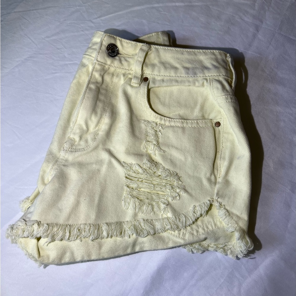 Pacsun High Rise Festival Short Pale Yellow Size 23